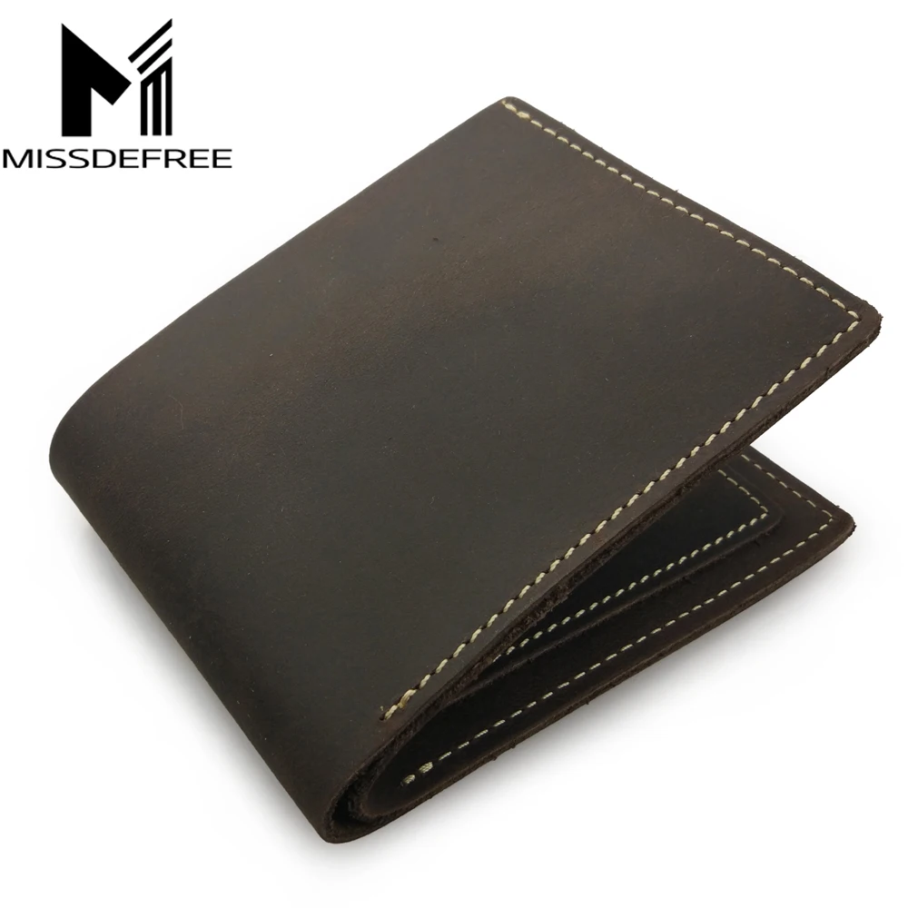 Мужской кошелек Crazy Horsehide из натуральной воловьей кожи с отделением для карт |