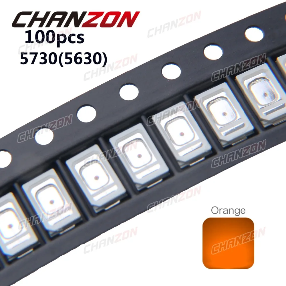 100 шт. LED 5630 5730 SMD чип оранжевый 0 2 Вт поверхностное крепление SMT супер яркий