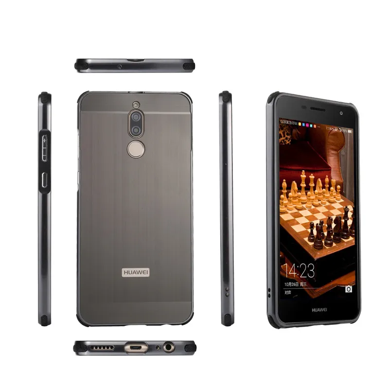 Huawei Mate 10 Lite RNE-L21 Case Plating Metal Frame with Brush Back Cover Hard for Mate10 RNE-L01 RNE L21 |