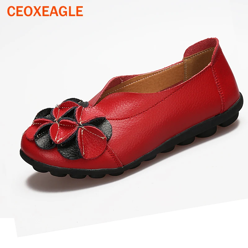 Женские мокасины из натуральной кожи на плоской подошве Размеры 35-44 | Обувь