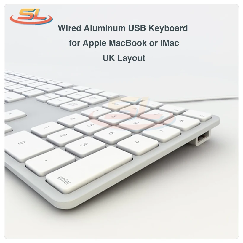 Алюминий Проводной USB A1243 клавиатура с 10 Ключ цифровая клавиатура MB110LL/A для всех iMac или MacBook Pro с портами USB