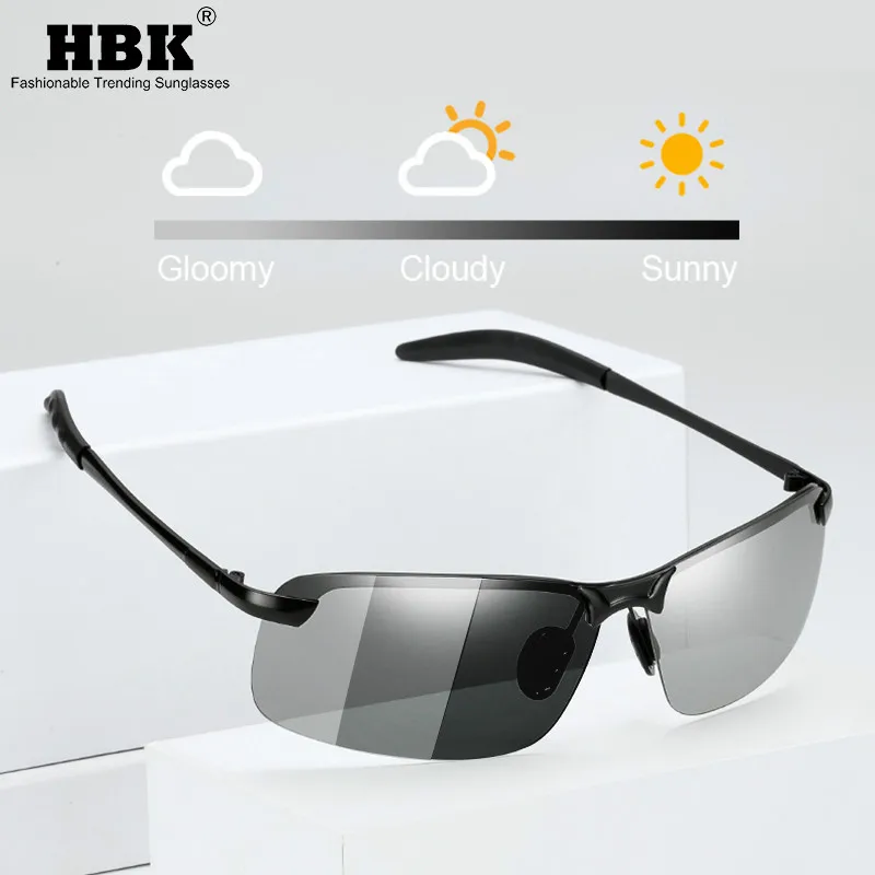 

Aluminum Magnesium Photochromic Sports Sunglasses Men Safety Driving Day Night Vision Rectangle Chameleon Sun Shades for Outdoor