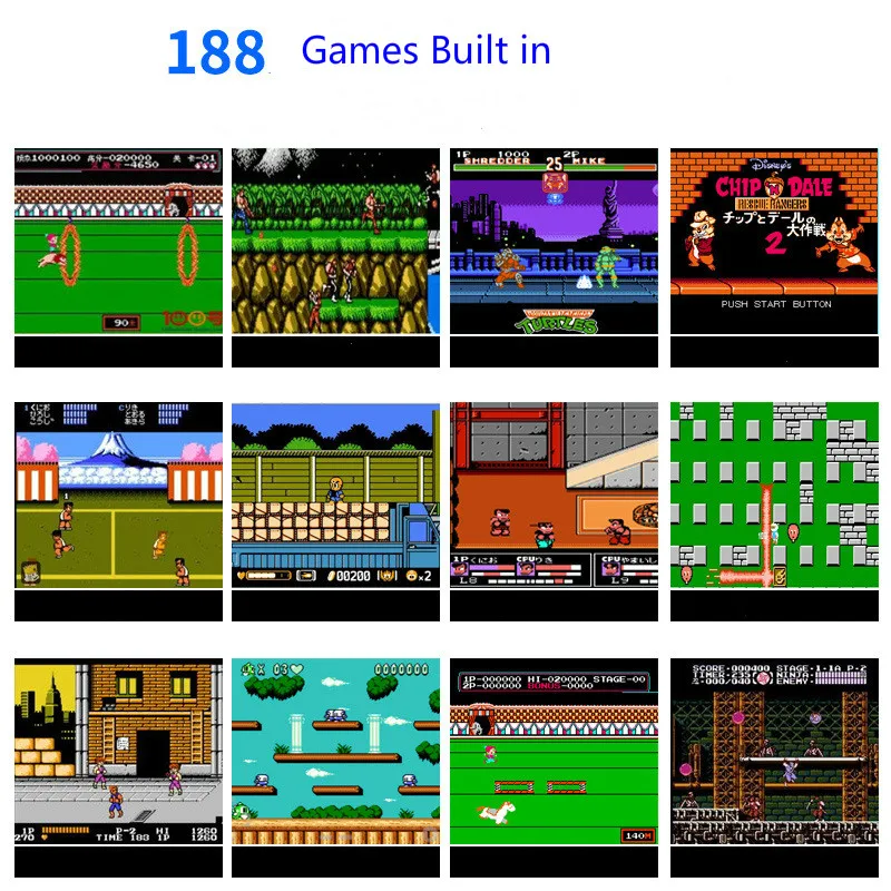 Консоль игровая 8-битная карманная портативная 188 классических игр | Электроника