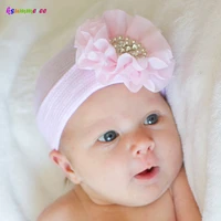 soft pink newborn baby girl flower hospital beanies hat toddler comfy bowknot taking home cap newborn gift