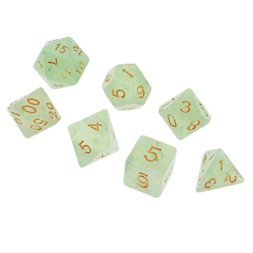 7 шт драгоценные камни акриловые многогранные кости для D& D TRPG Кубок Игра настольная игра ролевые игры, D4 D6 D8 D20