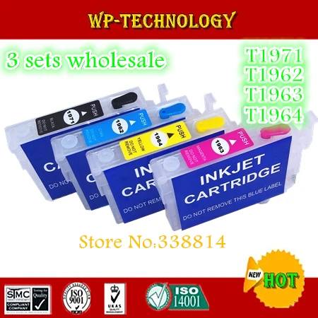 [3 sets Wholesale] Empty Refill cartridge suit for T1971 - T1964 Epson XP-201 XP-204 XP-214 XP-401 With ARC chip | Компьютеры и офис