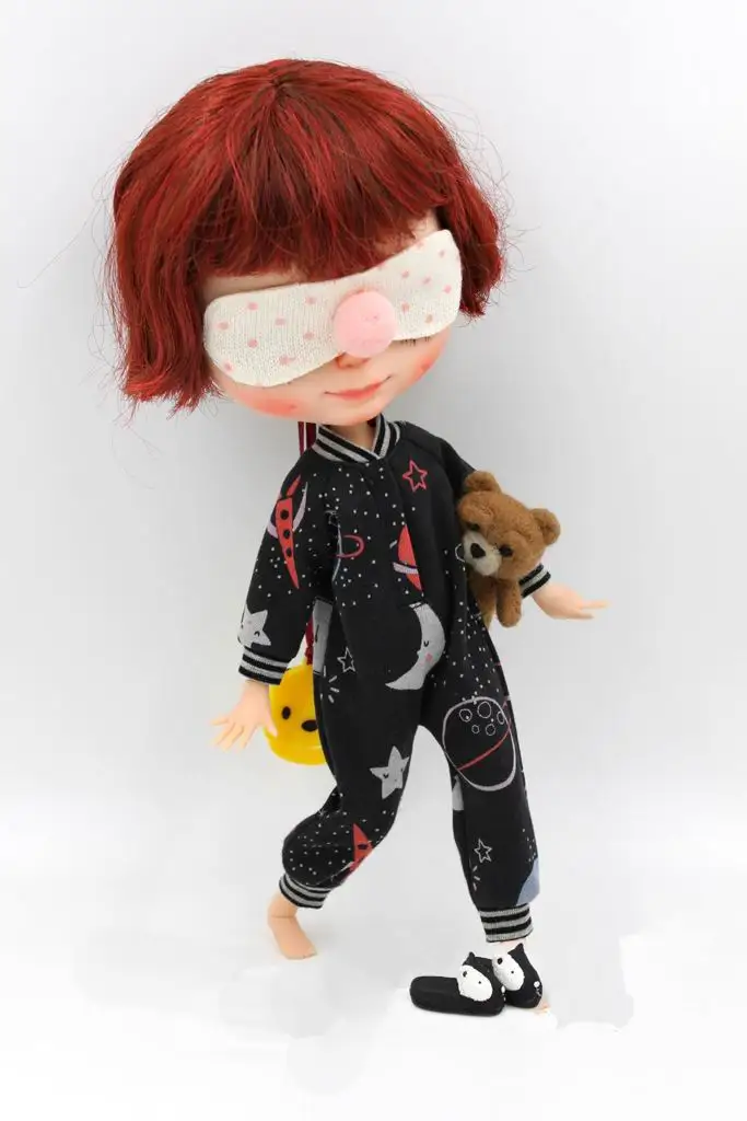 JSB14 Bute BJD кукольная одежда комплект из двух предметов для Blyth пижама и маска глаз