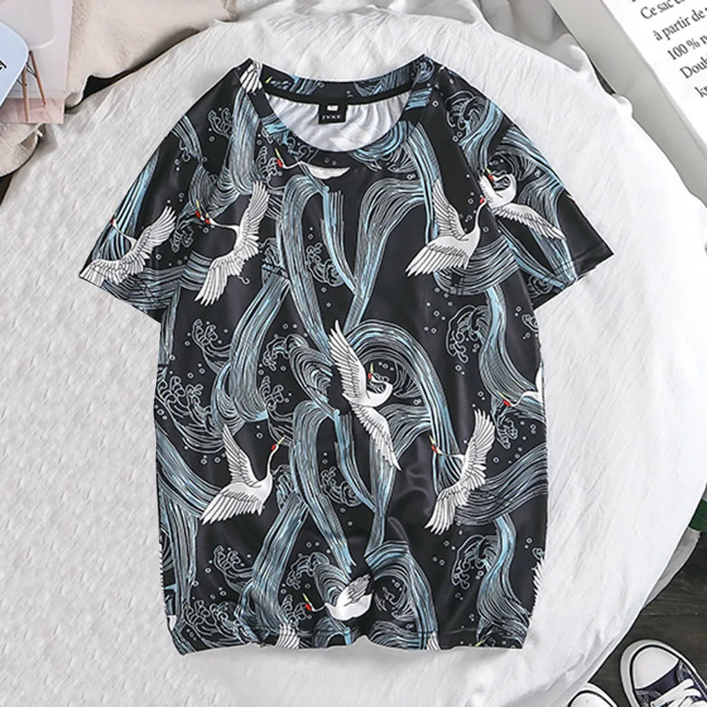 2019 Ранняя весна лето оверсайз японский счастливый кран вышивка рубашка