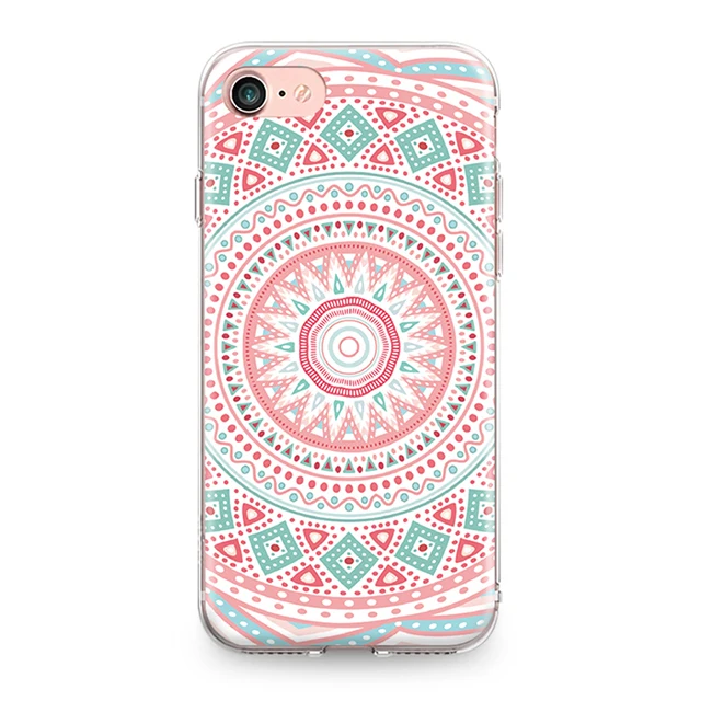 Мягкий ТПУ чехол для телефона для Iphone 4, 4S, 5, 5S, 5C, SE, 6, 6 S, 7, 8 Plus, X, XR, XS, Max, мандала, Цветочный, этнический узор, силиконовый чехол - Цвет: 1113