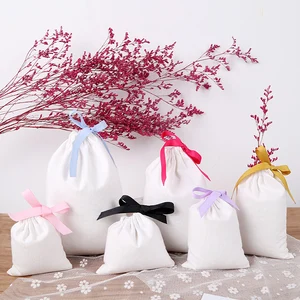 Мешочки Тканевые для упаковки ювелирных изделий, 10x15 см, с черной лентой, 100, хлопковый мешочек для ювелирных изделий