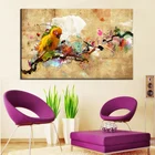 Картина на холсте, абстрактная, разноцветная, с изображением попугая