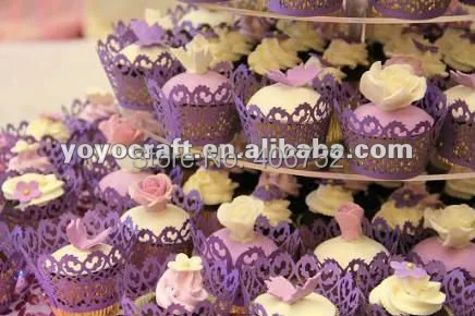 Украшения для торта обертка кексов с лазерной резкой уникальные бумажные
