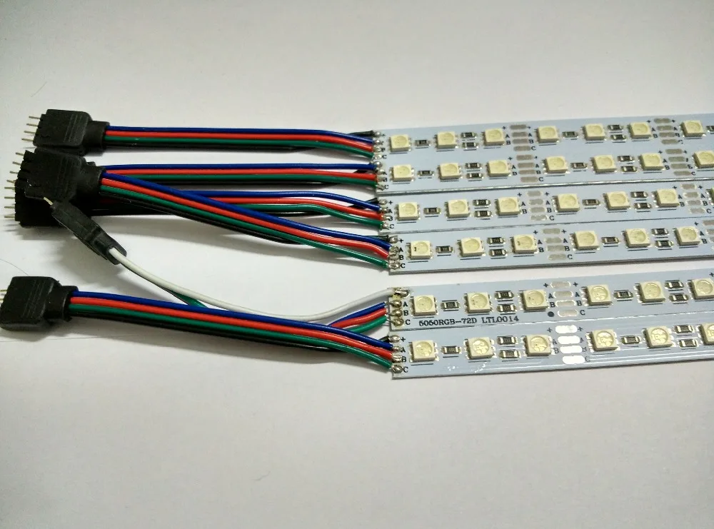 20 шт./лот RGB SMD5050 светодиодная панель 50 см 12 в пост. Тока 36 светодиодов 8 Вт Жесткая