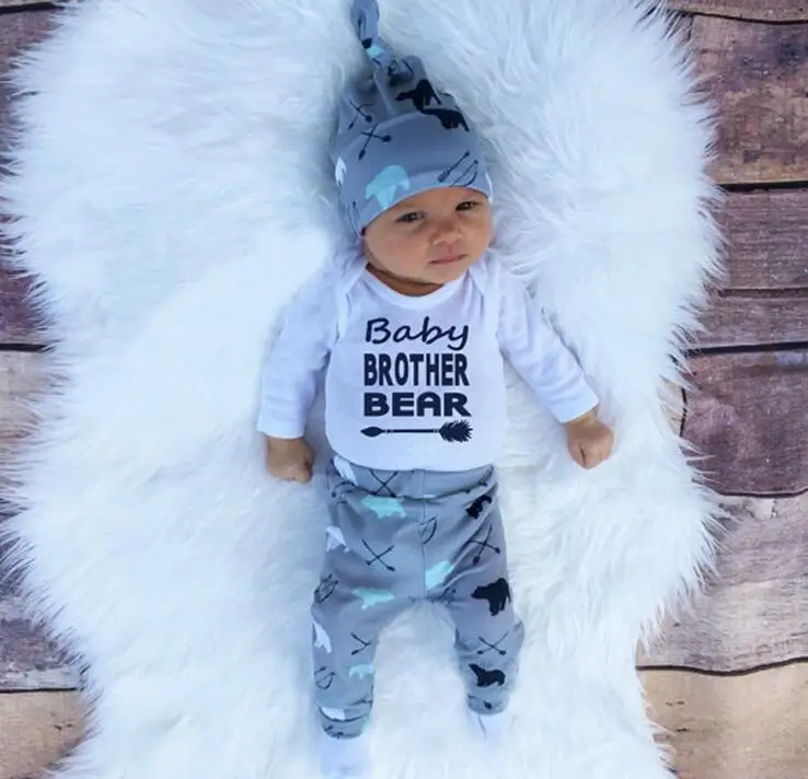 2017 детская одежда для маленьких мальчиков комбинезоны + шапки штаны комплект