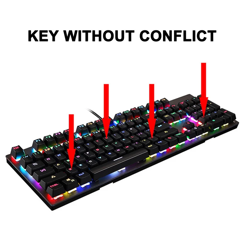Механическая клавиатура Kailh Box Switch USB Проводная RGB подсветка 104 клавиши для игровых