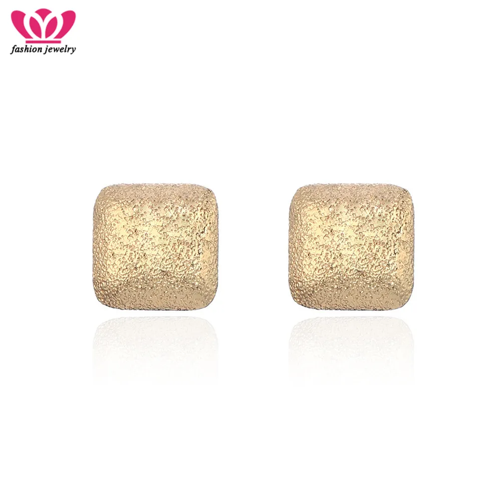 

Gold Frosted Square Stud Earrings for Women Geometry Simple Tiny Earring Fashion Jewelry Accessories Best Friend Gifts 2020
