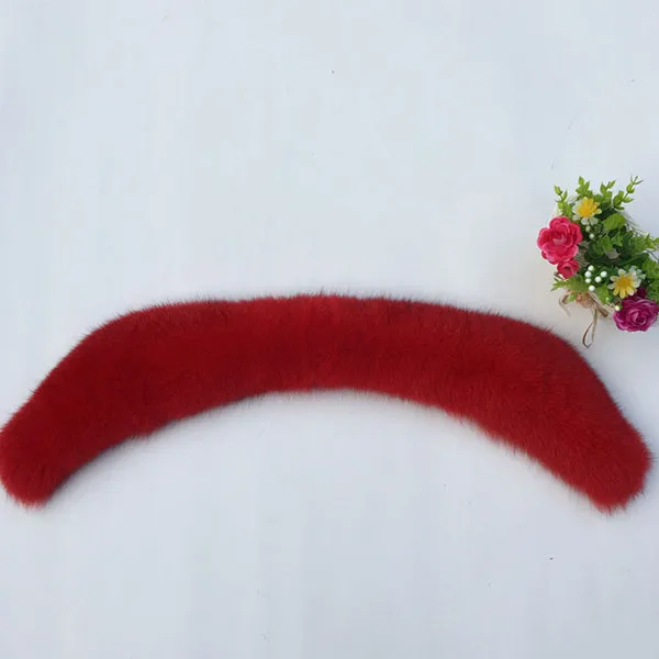 red Модные Новые Элегантные зимние женские пальто аксессуары теплый мягкий меховой воротник лисий мех шарф искусственный шаль шарф - Цвет: red