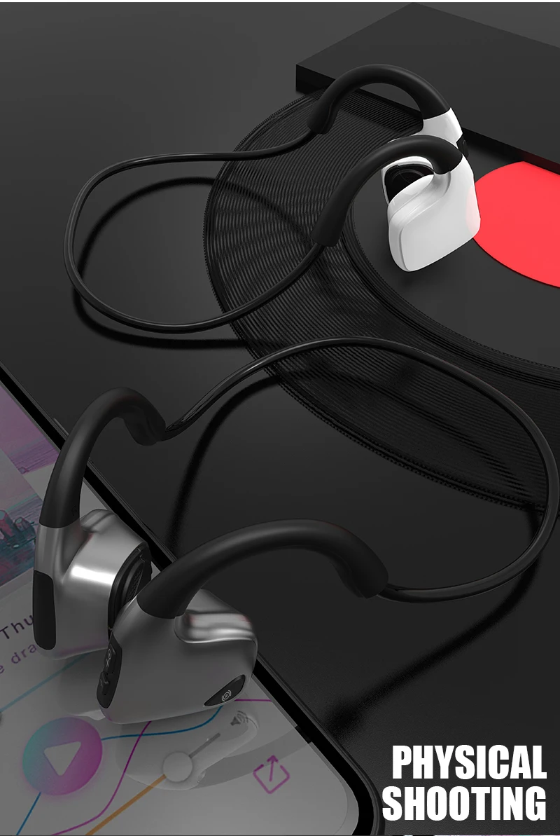 S. Wear R9 Bluetooth 5,0 наушники с костной проводимостью Беспроводные спортивные наушники с микрофоном гарнитуры для вождения