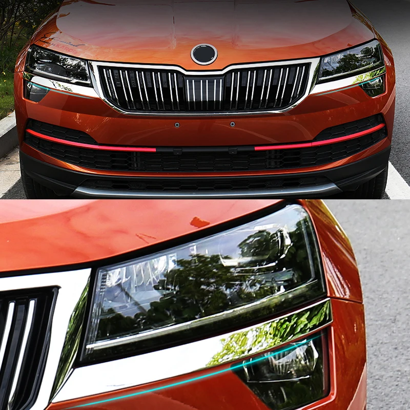 JY 2 шт. ABS лампа для фар декоративная накладка аксессуары SKODA KAROQ 2018|Навесы и
