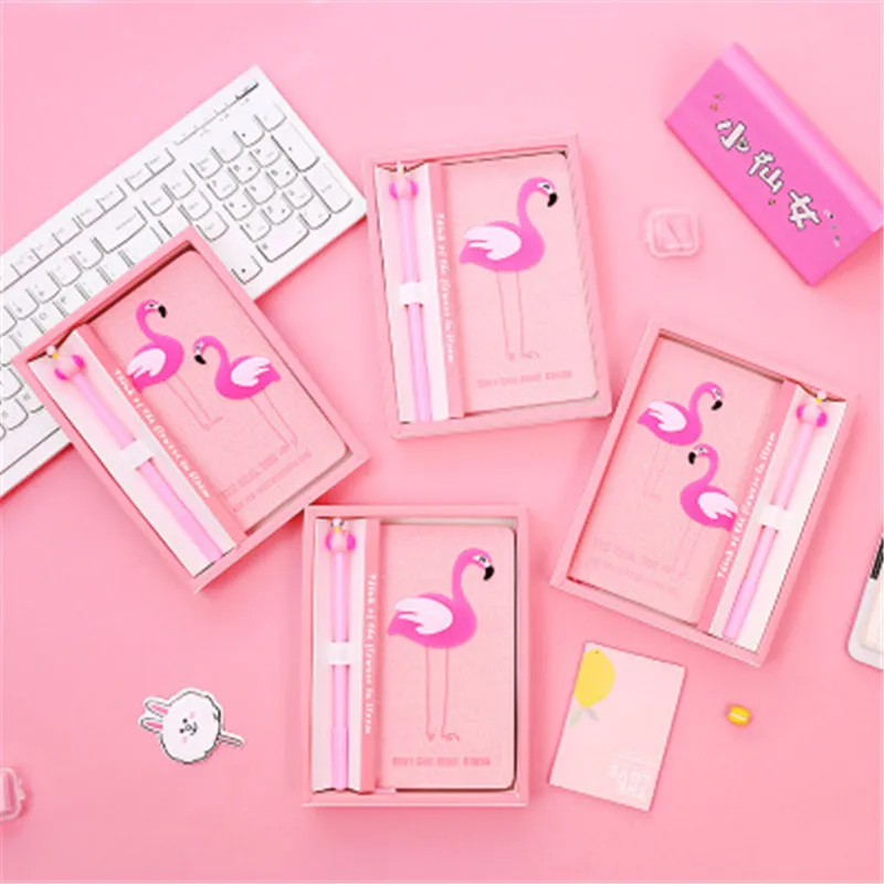 Милый креативный блокнот с розовым фламинго канцелярские принадлежности