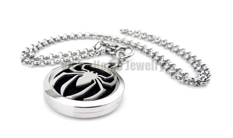 Круглый стальной Человек паук (30 мм) эфирные масла Ароматерапия медальон