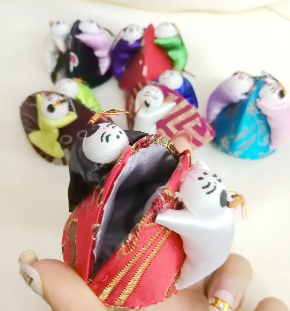 2pcs Mixed colors Shell shape Embroidery handmade baby Brocade Silk Coin Bags Purse Jewelry rings bag earring 2'' | Украшения и