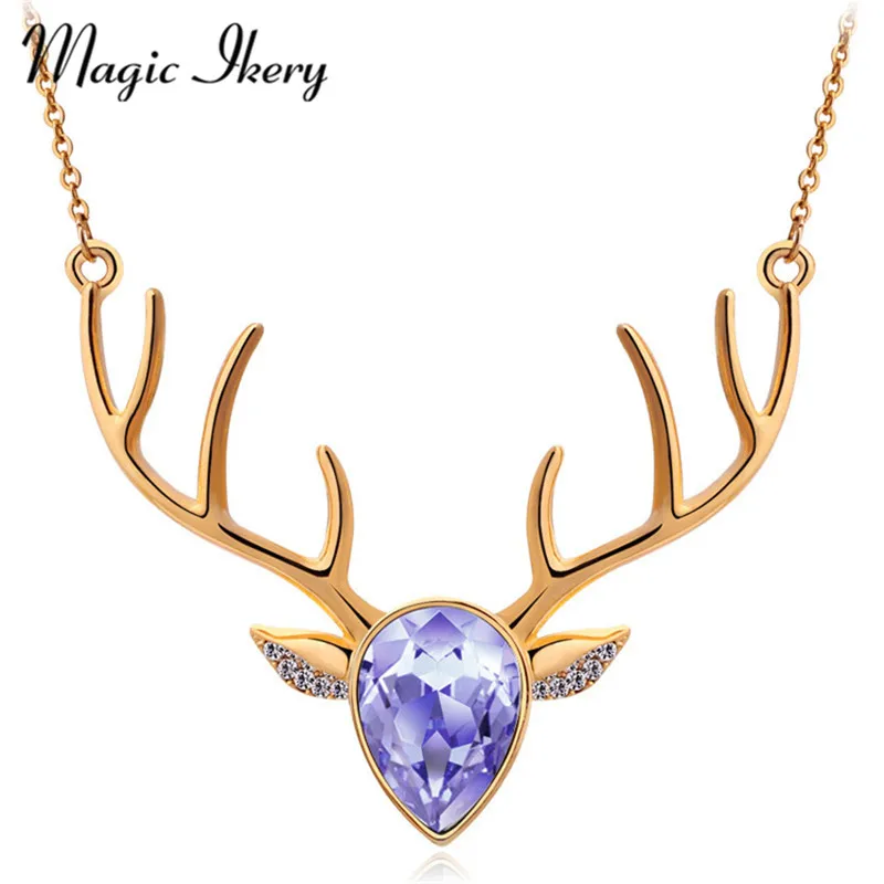 Magic Ikery рождественские подарки модные ювелирные изделия Золотой Цвет Кристалл