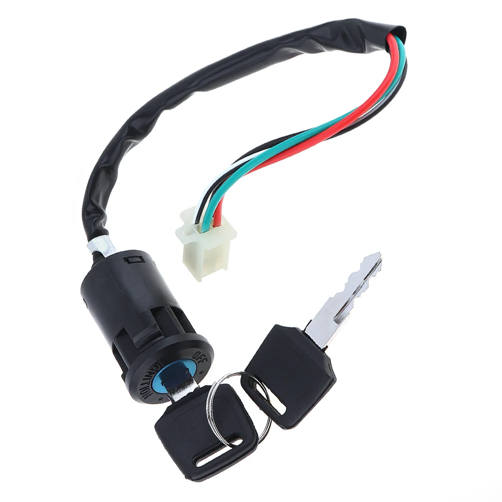 2Pcs 4 Wires 2 Ignition Keys Start Switch Waterproof Door Lock Key Motorcycle Accessories for ATV Go Kart Scrambling | Автомобили и