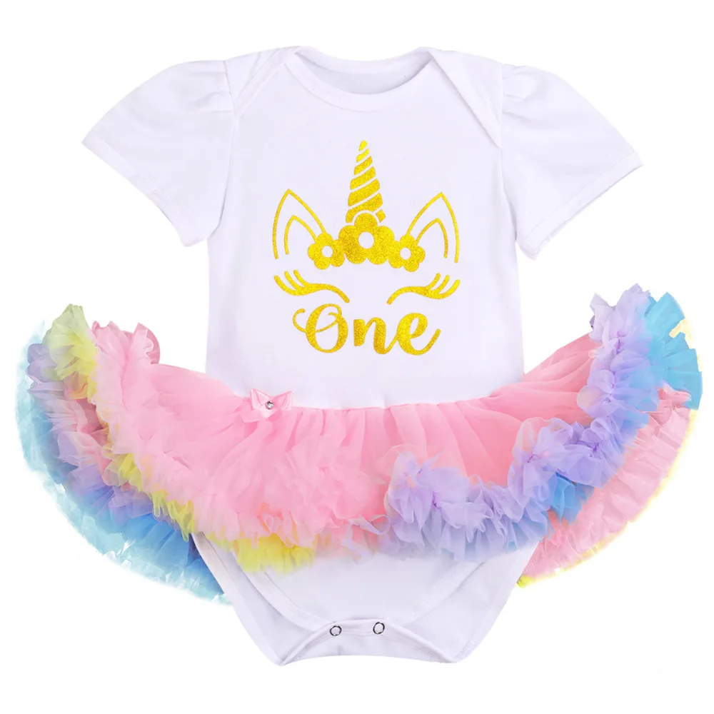Боди детское с оборками и юбкой пачкой на 1 й день рождения|baby short sleeves jumpsuit|newborn