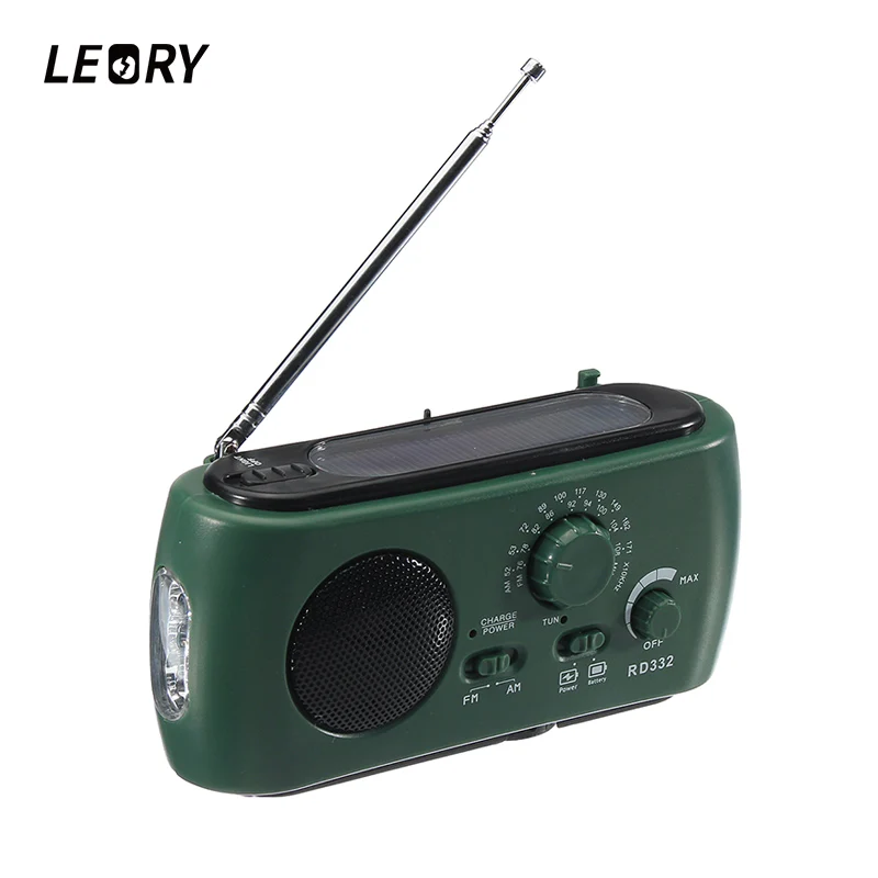 LEORY портативная солнечная энергия AM FM радио рукоятка аварийный генератор со