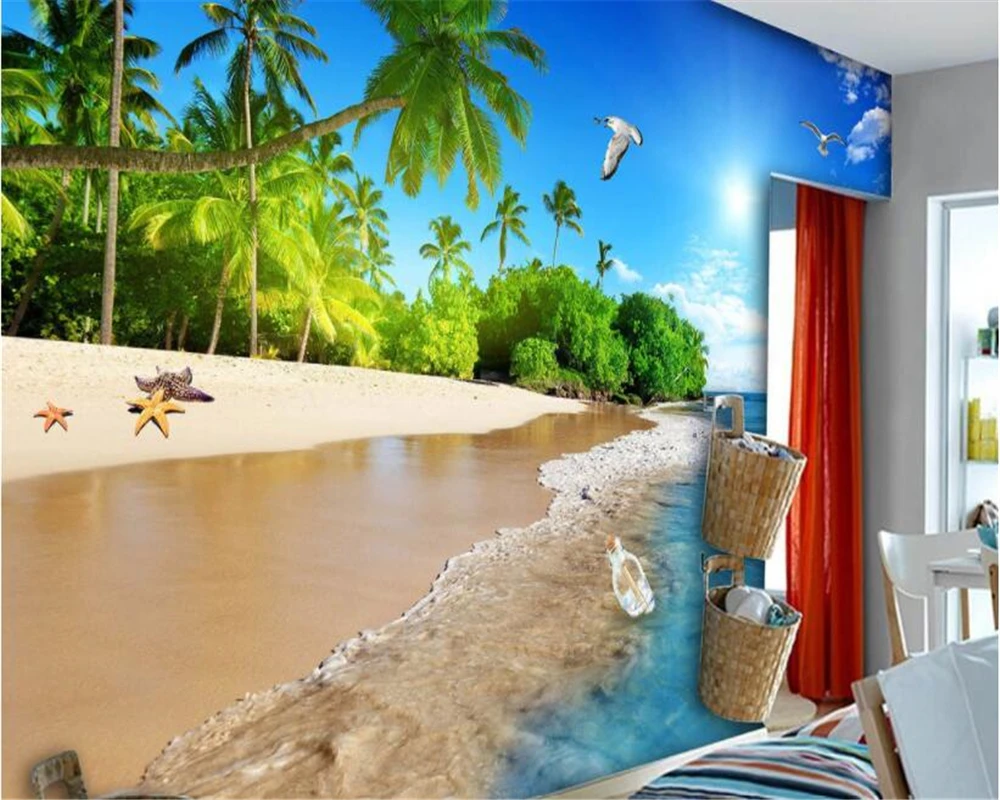 Модные обои высокого качества мечта курорта HD sea fresco papel де parede 3d фоновая стена|high