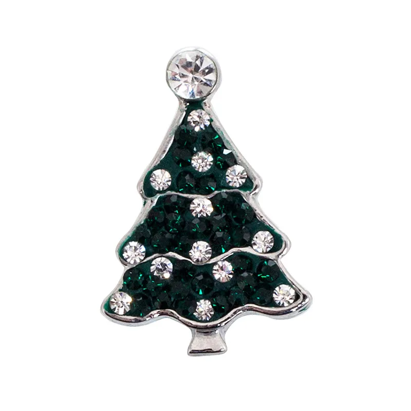 

Interchangeable Jewelry Accessory With Crystal Christmas Tree Ginger Snap Button Jewelry Fit 18-20mm Snaps Bracelets BT4380-8