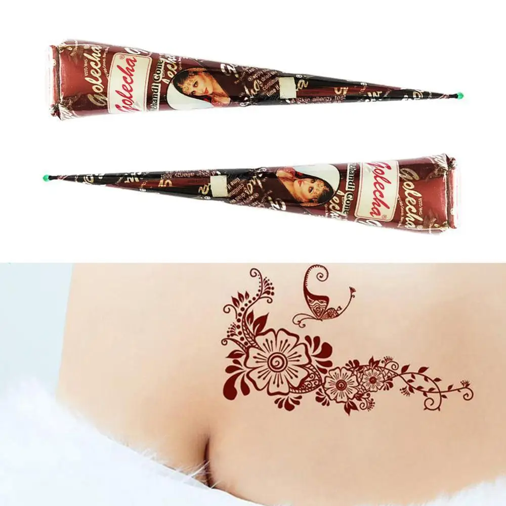 1 шт., Mehndi, натуральная коричневая индийская хна, тату-паста, конусы, коричневая тату-паста, крем, краска для тела, KAVERI, бренд 25 г