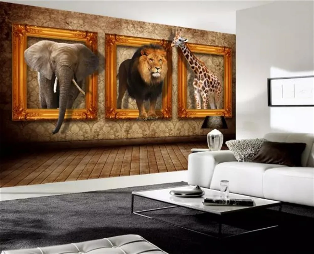 Пользовательские фото 3d обои 3D стерео Европейское животное фоторамка креативная