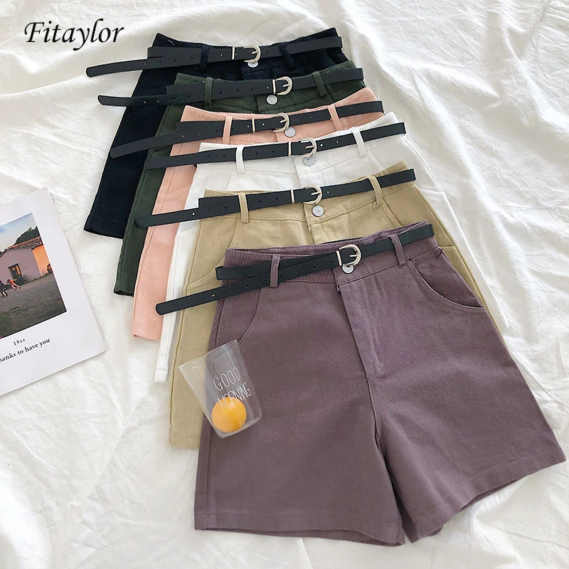 Fitaylor, формальные, повседневные, джинсовые, короткие, для женщин, широкие, эластичные, высокая талия, с поясом, брюки, корейские, студенческие, повседневные, джинсы, низ