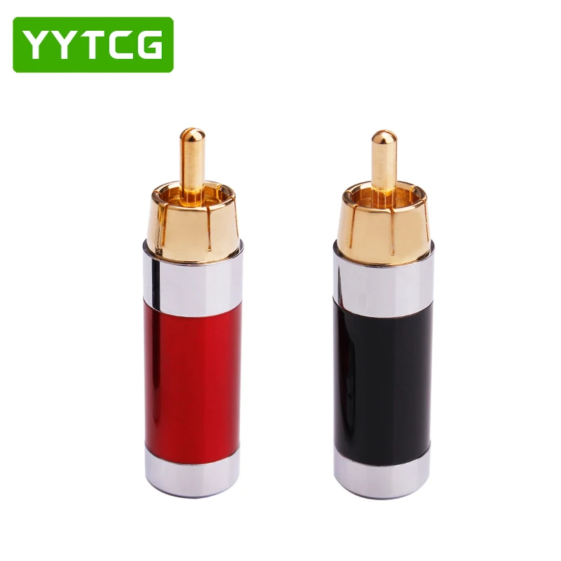 

YYTCG 4 PCS ATAUDIO Hifi RCA Plug High Quality Gold-plated RCA Connector For Diy Audio Cable