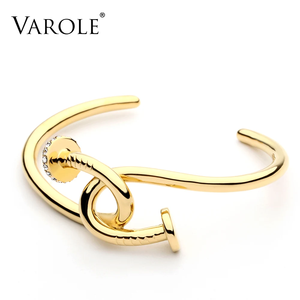 VAROLE, новинка, Браслет-манжета для ногтей, кристалл, маншет, золотой цвет, браслет на запястье для женщин, браслеты, браслеты, ювелирные изделия, Pulseiras
