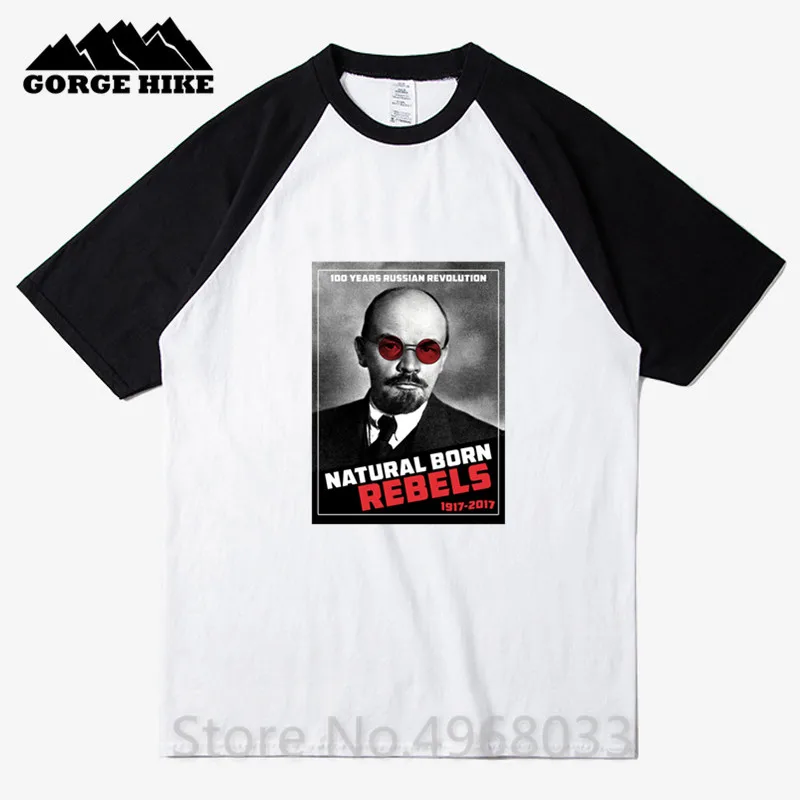 Мужская футболка Vladimir Lenin Natural Born Rebels 1917 2017 Юбилейная распродажа высокое качество
