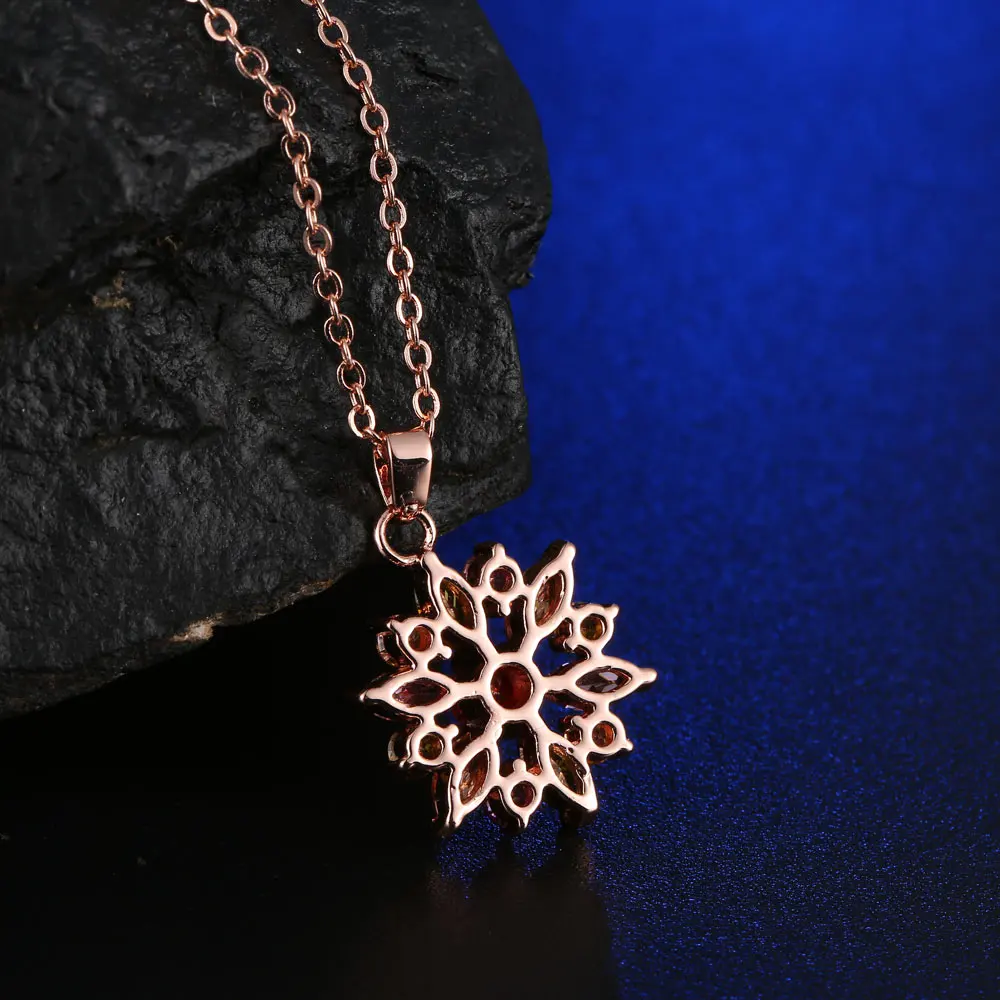 CARSINEL Цветок Ювелирные наборы для женщин Свадьба розовое золото цвет AAA