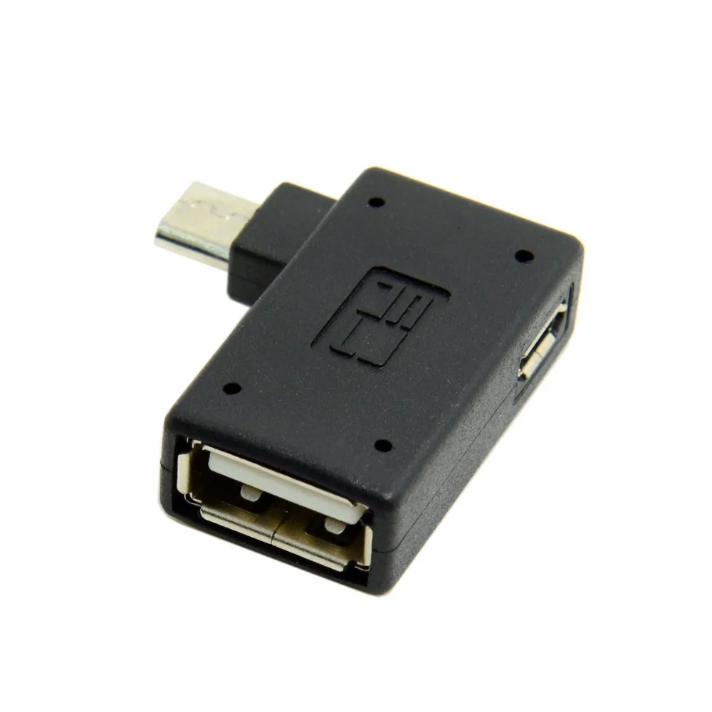 90 градусов левый угловой микро USB 2 0 OTG Хост адаптер с питания для Galaxy S3 S4 S5 Note2 Note3
