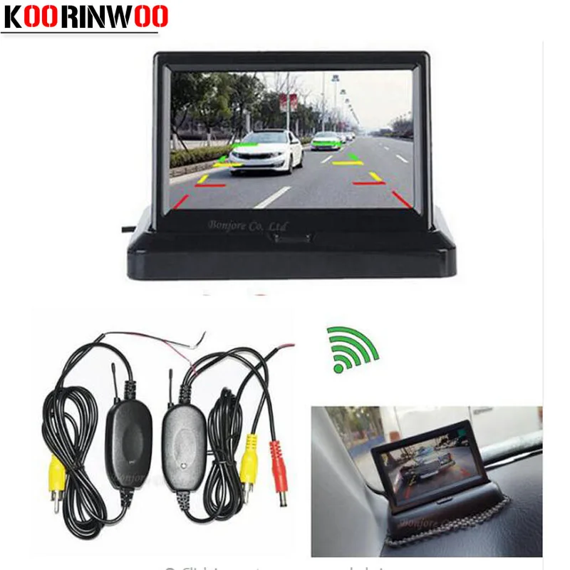 Koorinwoo 4 3 "складной TFT цвет ЖК дисплей заднего вида автомобиля мониторы для DVD