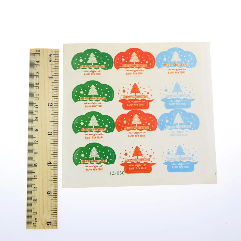 12 предметов в лоте sheetl веселым рисунком елки клейкая этикетка для новогодней