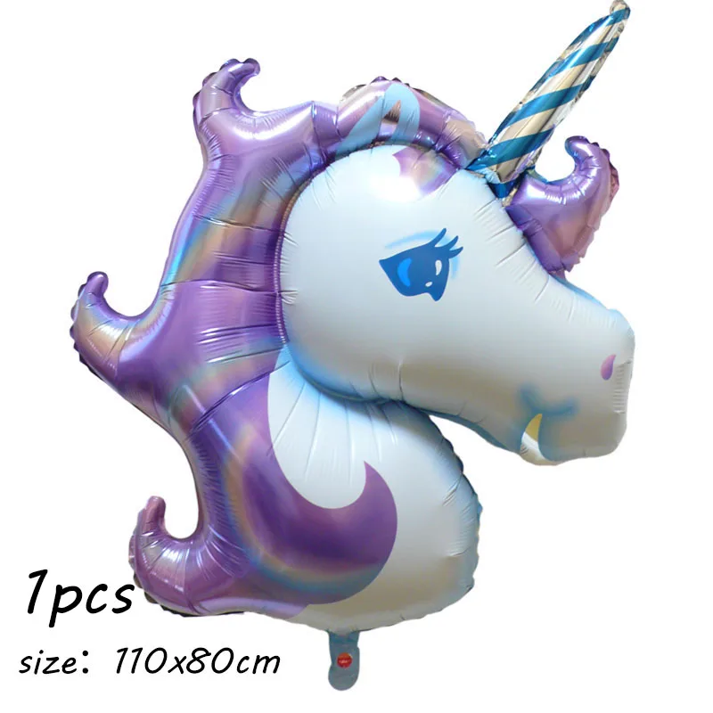 big purple unicorn Единорог День Рождения украшения Гигантские Воздушные шары из фольги с радугой и единорогом Свадебный детский душ Декор детские игрушки Воздушные шары вечерние принадлежности - Цвет: big purple unicorn