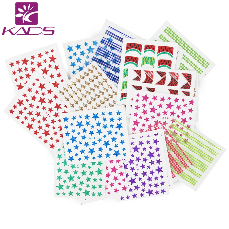 KADS Горячий Продавать 35 шт./компл. Красочных Звезд Дизайн 3D Nail Art Water Переводные