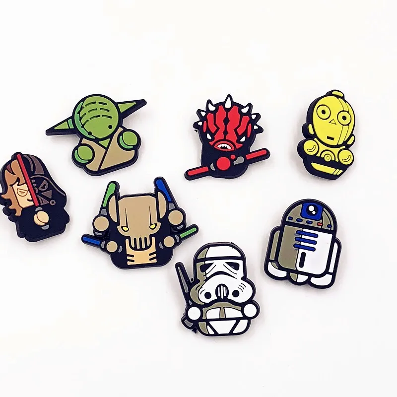 7 шт./компл. Звездные войны робот R2D2 ПВХ Значки для костюмов значок мультяшного