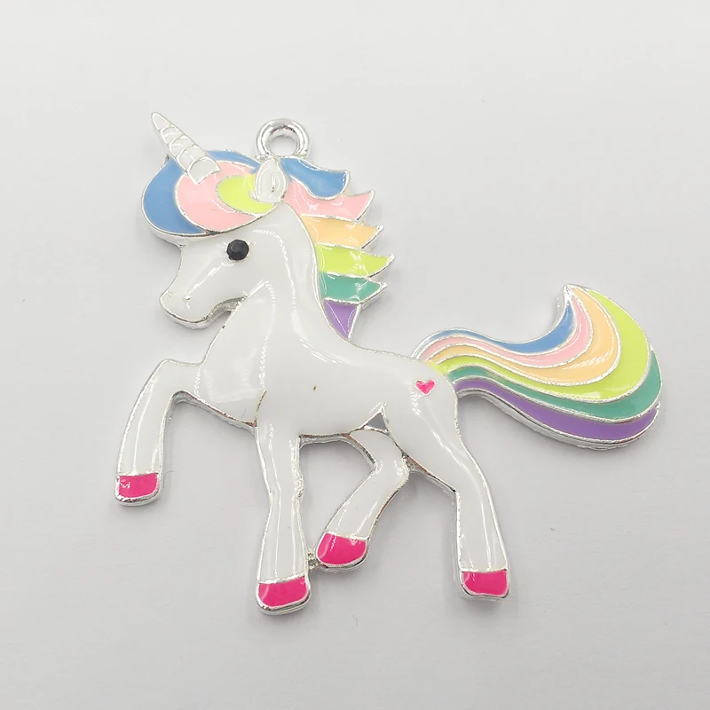 (Сначала выберите цвет) 48 мм * 45 10 шт./лот Пастельная Радужная эмаль Единорог