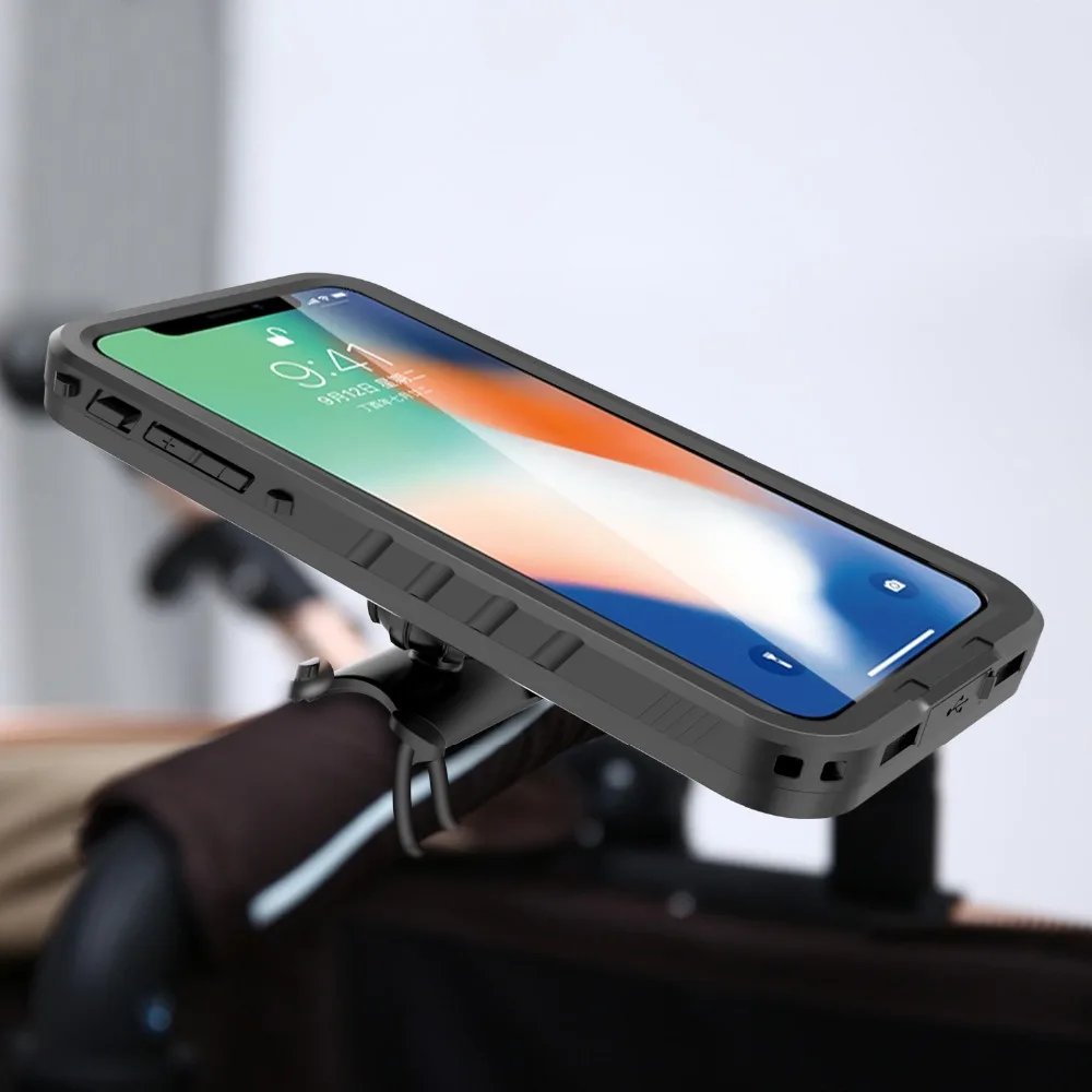 Крепление на велосипед для iPhone X XS 7 8 Plus, ударопрочный чехол, держатель для телефона, руль, люльки, защитный чехол