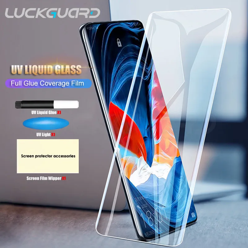 Ультрафиолет жидкий полный клей отпечаток пальца разблокировка закаленное