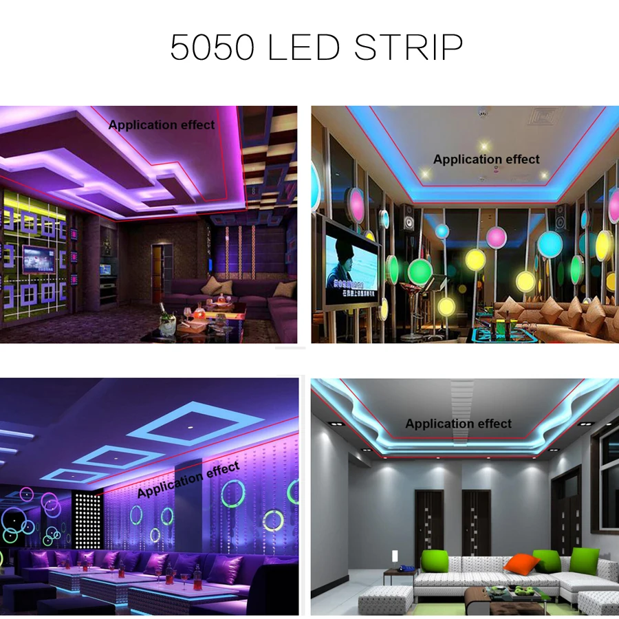RGB светодиодные ленты SMD 5050 RGB полосы света 60 светодиодный/м водонепроницаемый не водонепроницаемый гибкая светодиодная лента+ wifi управление+ источник питания