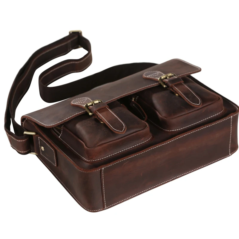 TIDING кожаная сумка через плечо для женщин и мужчин сумка-мессенджер в английском